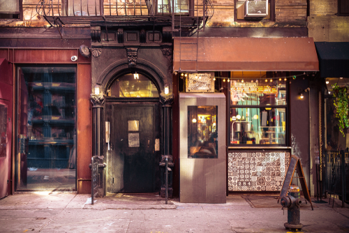 A storefront featuring custom glass windows