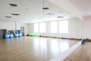 Custom mirrors in a gym