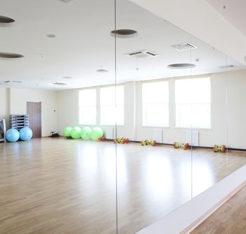 Custom mirrors in a gym