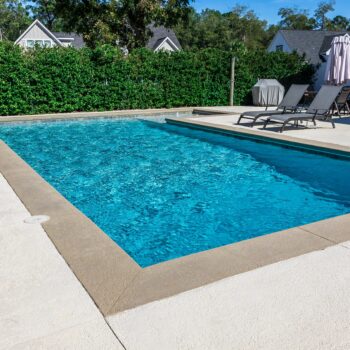 pool in front of pool house