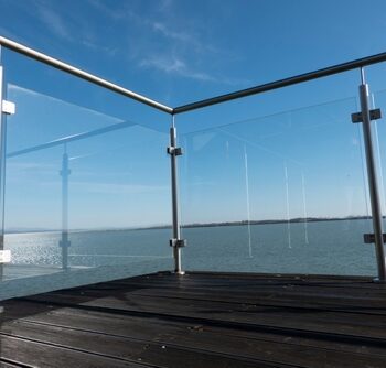 glass railing on deck